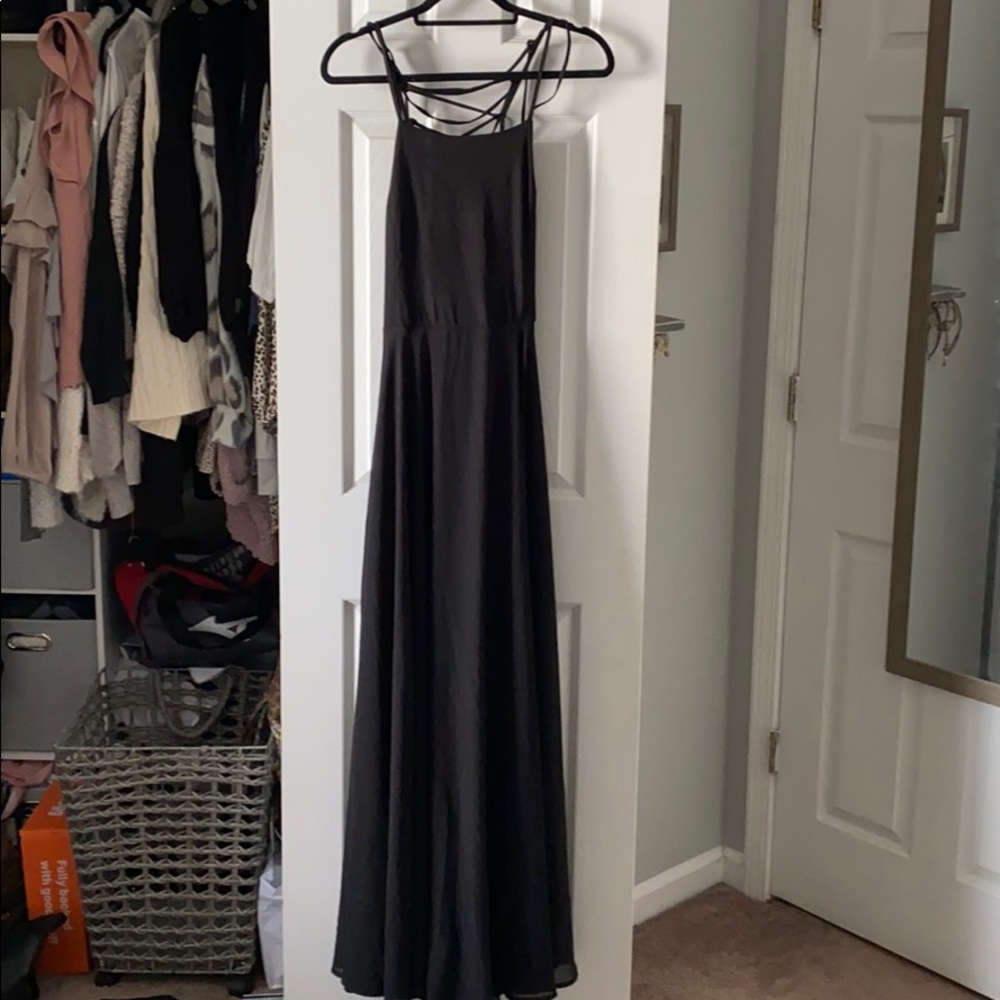 Lulus full length black dress!